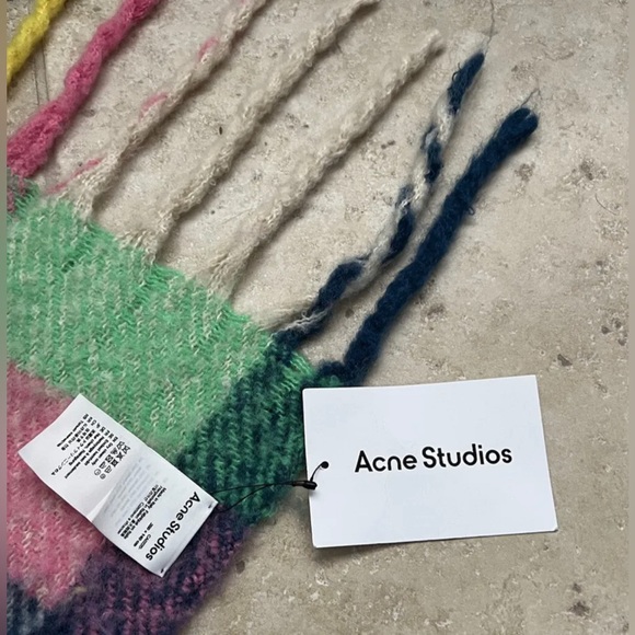 Acne Studios Wool Muti Colored Fringe Scarf $325 - Picture 5 of 7